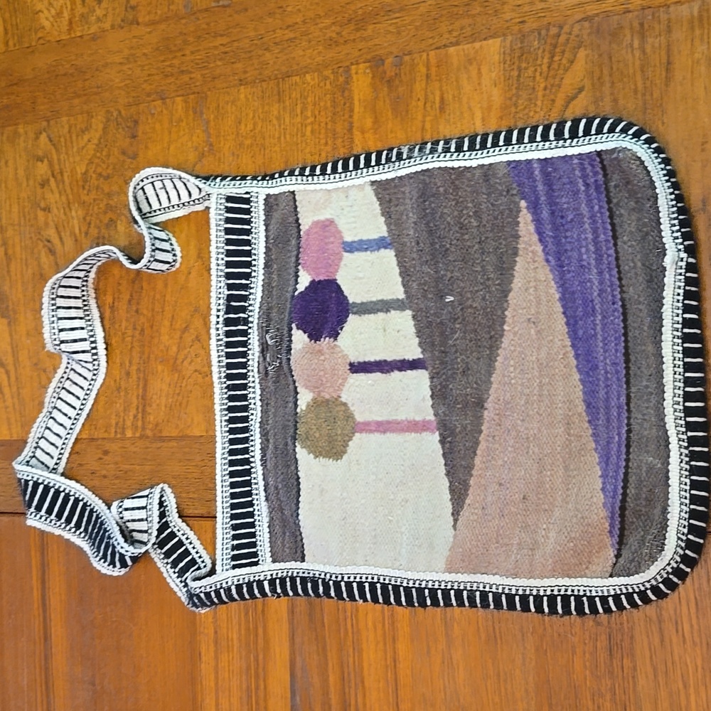 Vintage Colorful Geometric Landscape Shoulder Bag - Picture 4 of 10